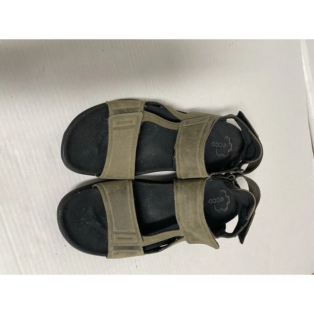 ECCO X-Trinsic Mens Size 12  Olive Green Leather Sport Flat Sandal Camo Soles